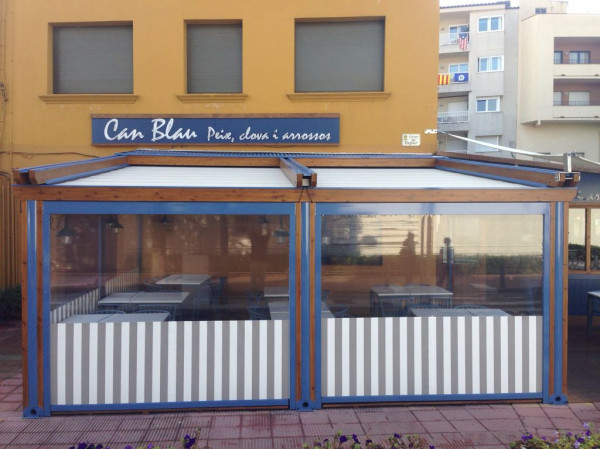 Pèrgola tendal pluja Med Country Elite - Restaurant Can Blau