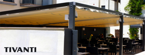 Toldo pérgola corredero Sofia 80x40 - Restaurante Can Rosic