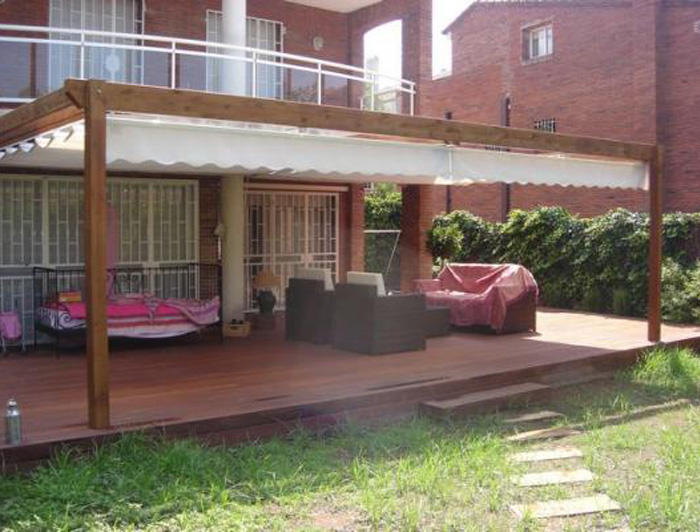 Toldo pérgola corredero Sofía para pérgola de madera